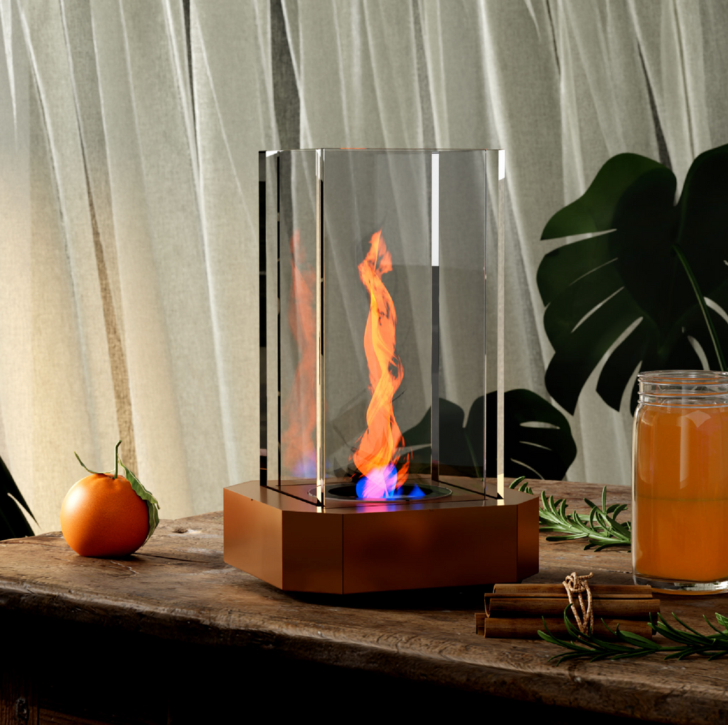 Modern Stainless Steel Tabletop Bioethanol Fireplace