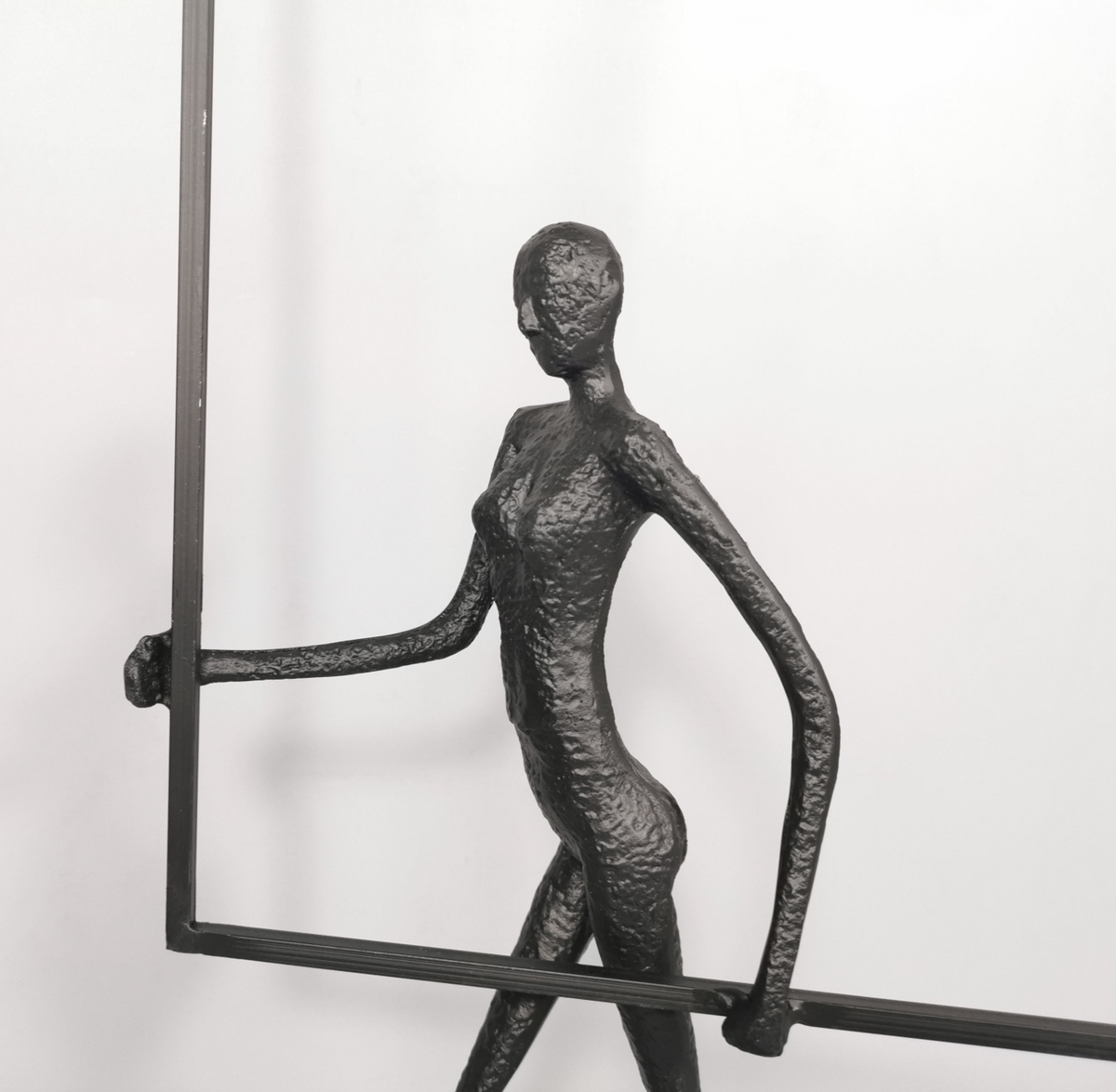 Modern Abstract Walking Woman Sculpture