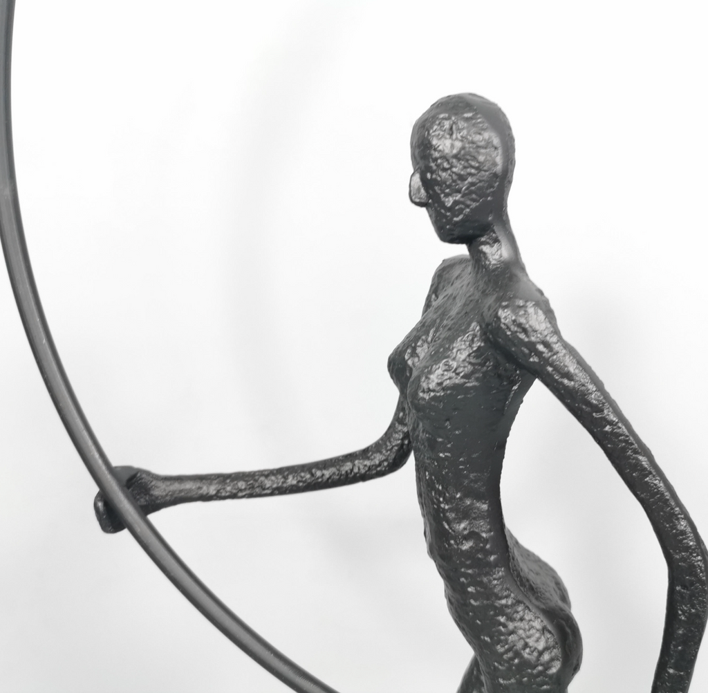 Modern Abstract Walking Woman Sculpture