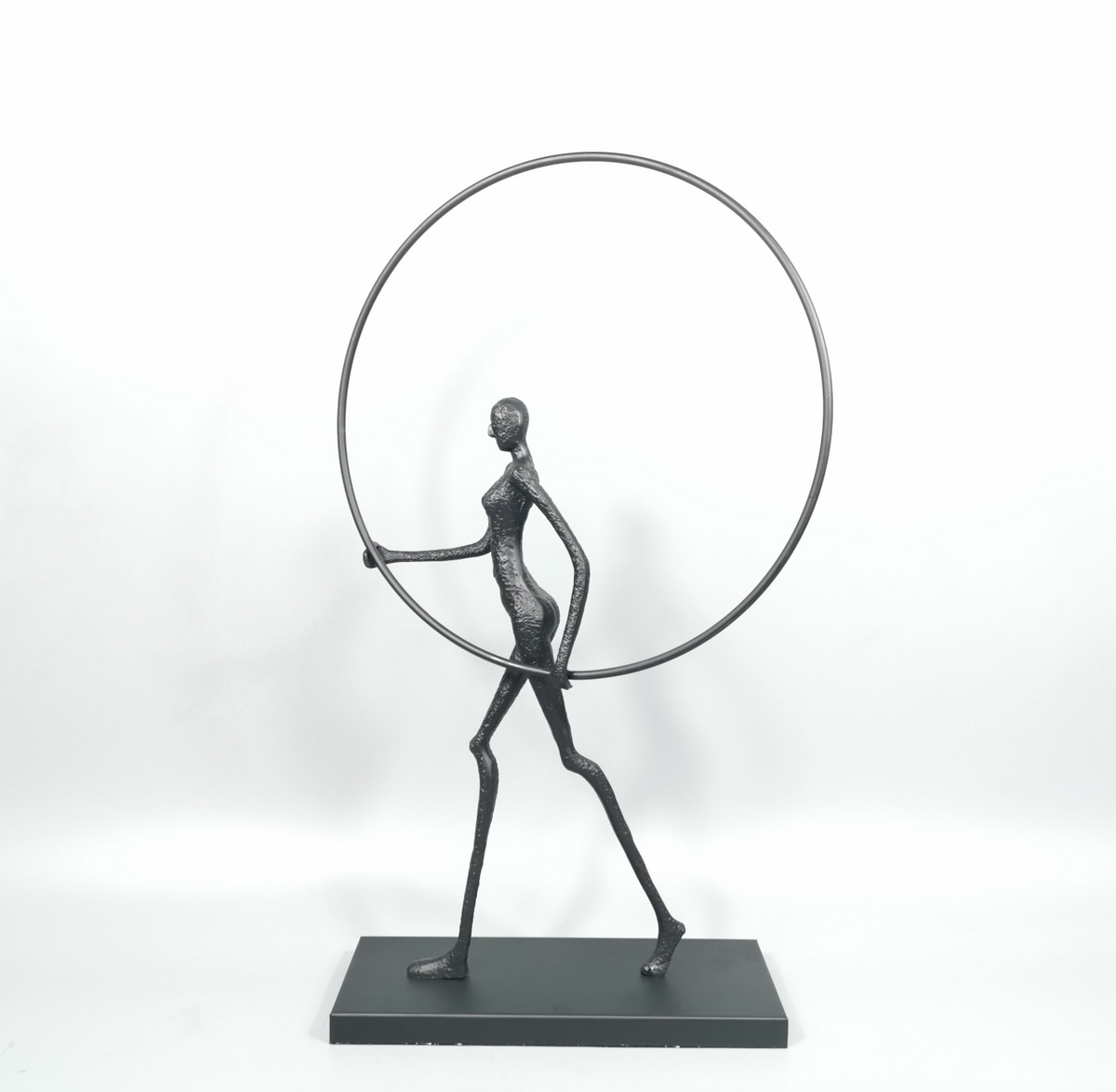 Modern Abstract Walking Woman Sculpture